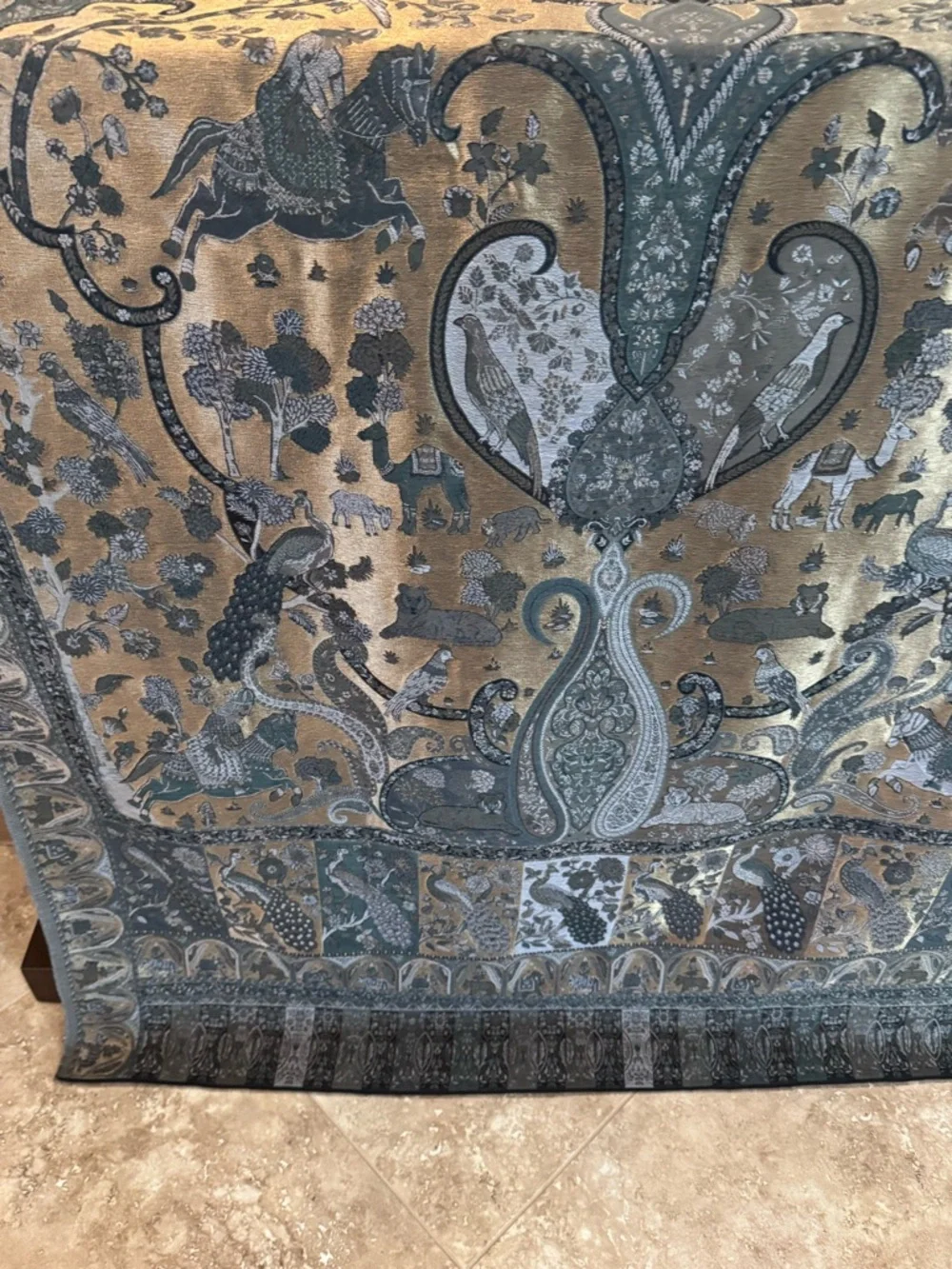 Moonlight Shawl with Peacock Design, Wedding Wrap - Picture 17 of 17